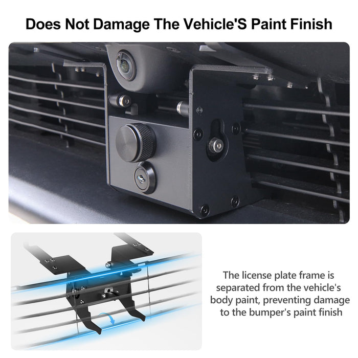 Lockable Front License Plate Holder for Tesla Model Y Juniper 2026+ | No-Drill Anti-Theft Aluminum Mount | No Adhesives | Tesla Model Y Accessory