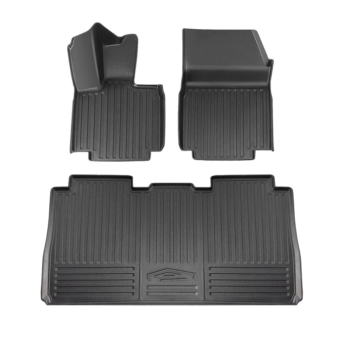 Tesla Cybertruck 2023-2024 All-Weather Floor Mats - 3D Custom Fit Black TPE Liners for 1st & 2nd Row