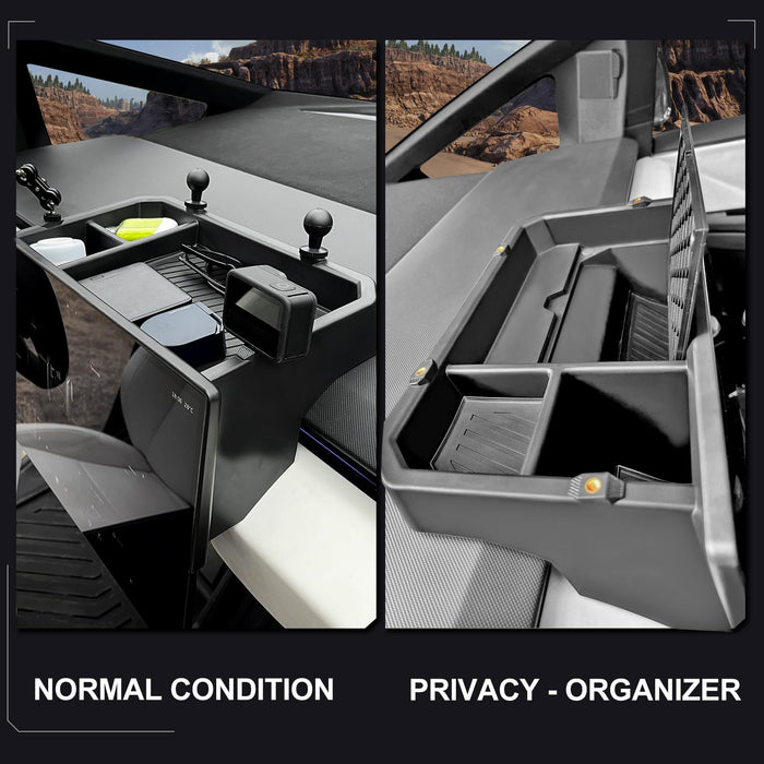 Tesla Cybertruck 2024 Center Console Organizer - Behind Screen Storage Box & Hidden Dashboard Tray (ABS)