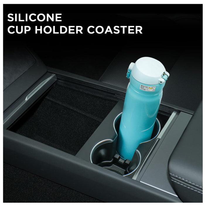 Tesla Model 3 Highland 2024 Cup Holder Insert - Anti-Slip TPE Center Console Clip & Coaster