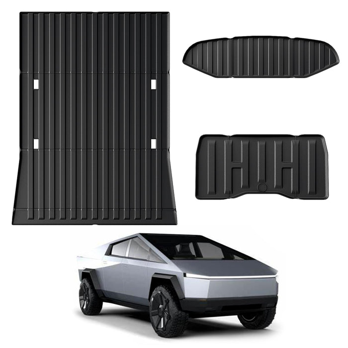 Tesla Cybertruck 2023-2025 Truck Bed Mat Set - Cargo Liner, Frunk Mat & Rear Sub Trunk Mat