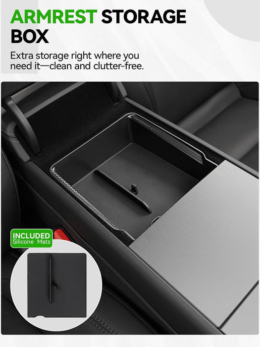 Foronetry 10-Piece Center Console Organizer for 2025-2026 Tesla Model Y Juniper Premium & Performance Black