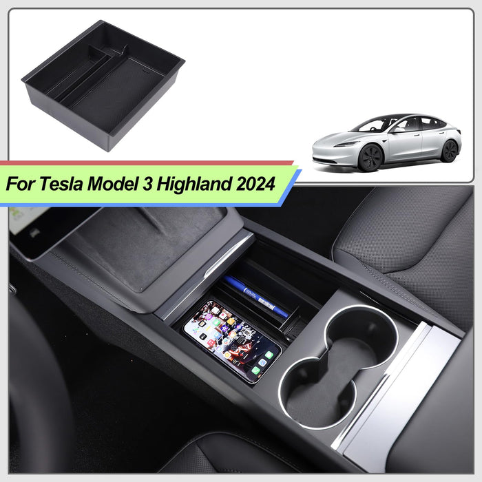 Tesla Model 3 Highland 2024 Center Console Organizer - Armrest Storage Box & Privacy Divider, ABS