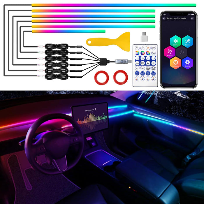 Tesla Model 3/Y/S/X LED Interior Strip Light with Music Sync Ambient Lighting Kit