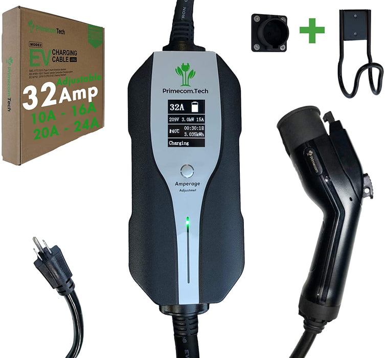 Primecom 32 Amp Level 2 Electric Vehicle (EV) Charger Amperage Adjustable