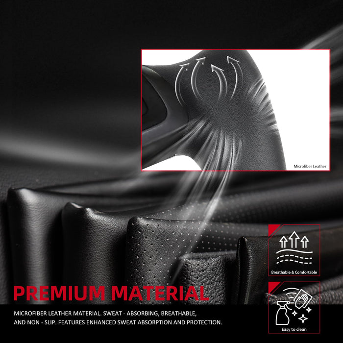 Yoke Steering Wheel for Tesla Model X 2016-2020 | Model S 2014-2020 | Black Microfiber Smooth Leather with Built-In Heating Function