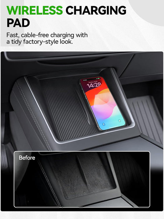 Foronetry 10-Piece Center Console Organizer for 2025-2026 Tesla Model Y Juniper Premium & Performance Black
