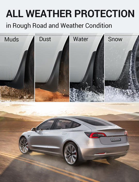 Tesla Model 3 Highland 2024-2025 Mud Flaps - No Drilling, All-Weather Splash Guards (Set of 4)