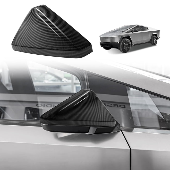 Tesla Cybertruck 2023-2024 Rearview Mirror Cover Caps - Carbon Fiber Pattern, 2PCS Left & Right