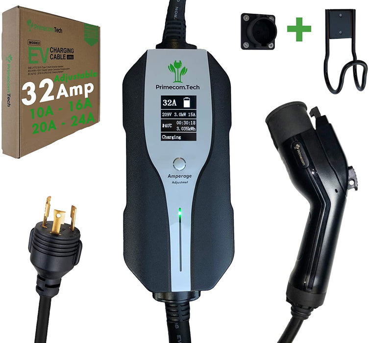 Primecom 32 Amp Level 2 Electric Vehicle (EV) Charger Amperage Adjustable