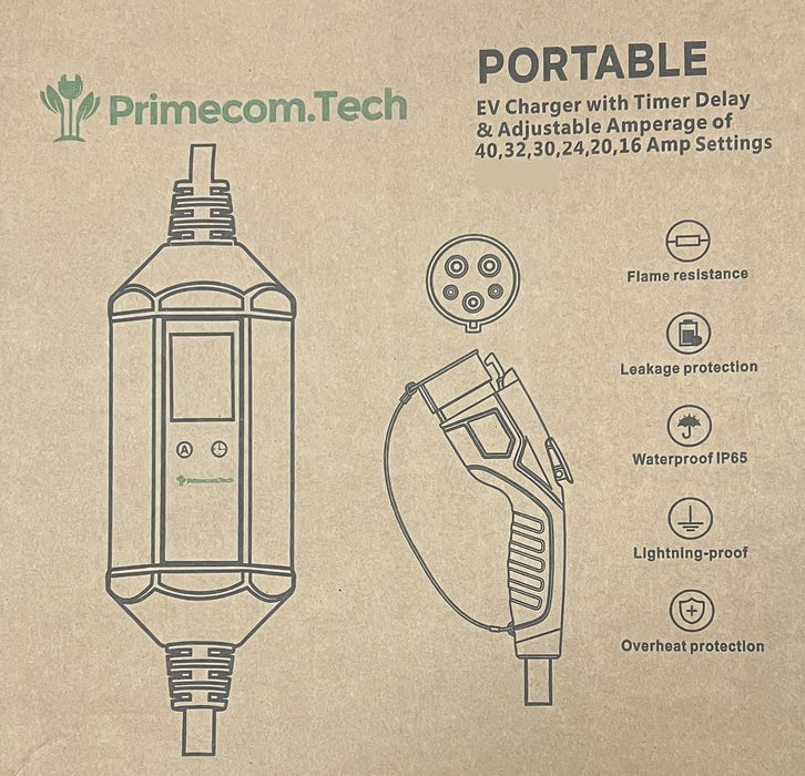 Primecom 40 & 48 Amp Level 2 EV Charger 220 Volt | 30 - 40 - 50 Feet