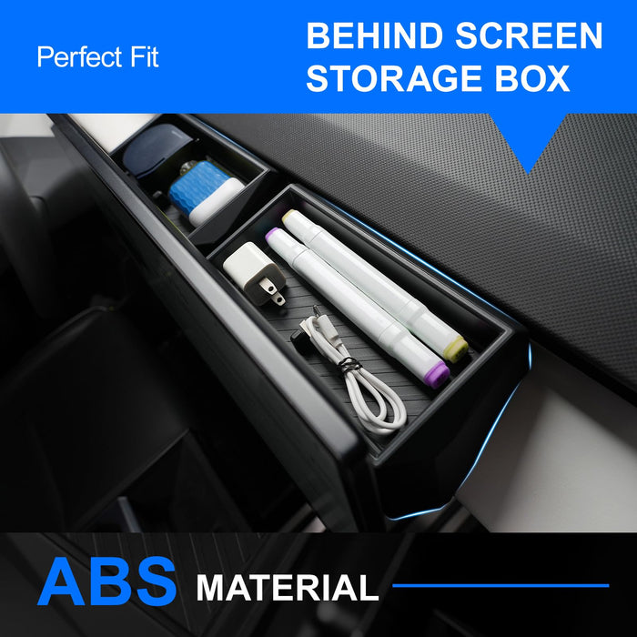 Tesla Cybertruck 2024 Center Console Organizer - Behind Screen Storage Box & Hidden Dashboard Tray (ABS)