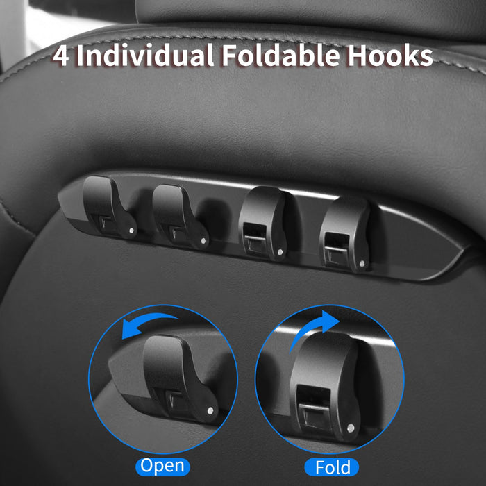 Tesla Model Y/3 Car Seat Hooks | Phone Mount | Grocery Hook - 2-Pack Purse & Bag Hangers, Back Seat Organizer (2021-2025)