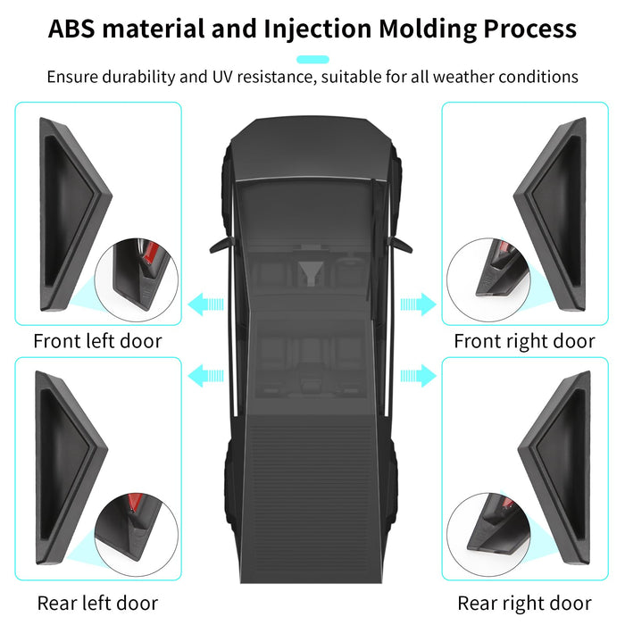 Tesla Cybertruck 2024-2025 Door Handles - Anti-Fingerprint, 4-Pack (Black)