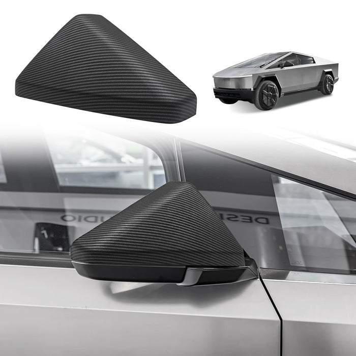 Tesla Cybertruck 2023-2024 Rearview Mirror Cover Caps - Carbon Fiber Pattern, 2PCS Left & Right