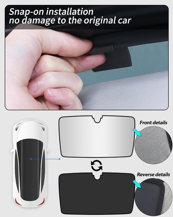 Windshield Sunshade | UV & Heat Blocking Reversible Cover for Tesla Model X 2015-2022