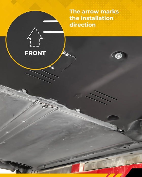 Aluminum Front Skid Plate | Underbody Engine Guard for Tesla Model 3 2017-2026 & Model Y 2020-2026 — 2.5mm Powder-Coated with Sound Insulation
