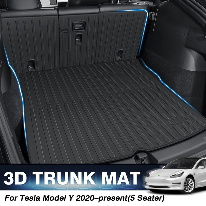 Cargo Mat Liner Back Seat Protector All Weather Protection Black, 5 Seater (Not for 7 Seat) | 2020-2024 Tesla Model Y