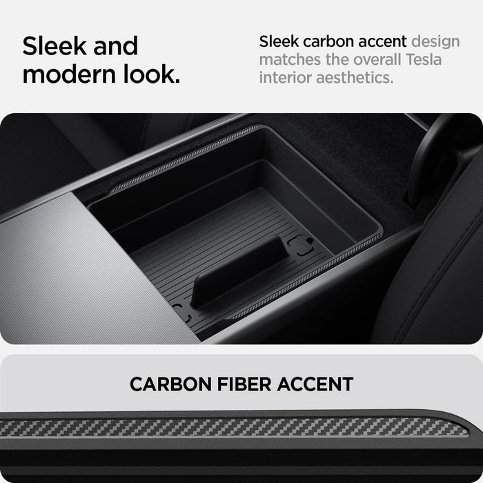 Center Console Organizer [Non-Slide] Carbon Edition for Tesla Model 3 Highland 2024-2025 Refresh