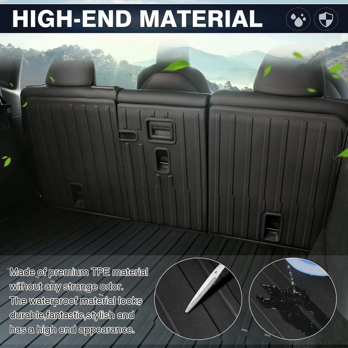 Cargo Mat Liner Back Seat Protector All Weather Protection Black, 5 Seater (Not for 7 Seat) | 2020-2024 Tesla Model Y