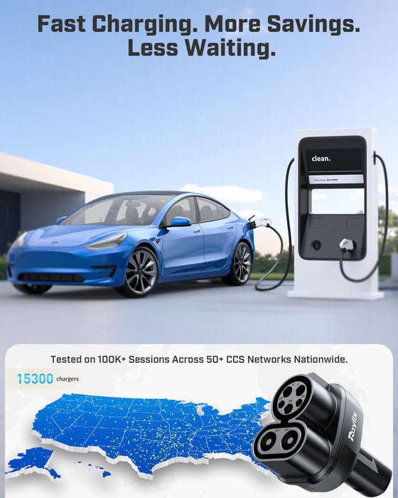 Upgraded CCS1 to Tesla Charging Adapter for Cybertruck & Tesla Models 2021-2026 | 250kW SuperFast CCS-to-NACS Converter | Compatible with DC Level 3 CCS1 Charging Stations