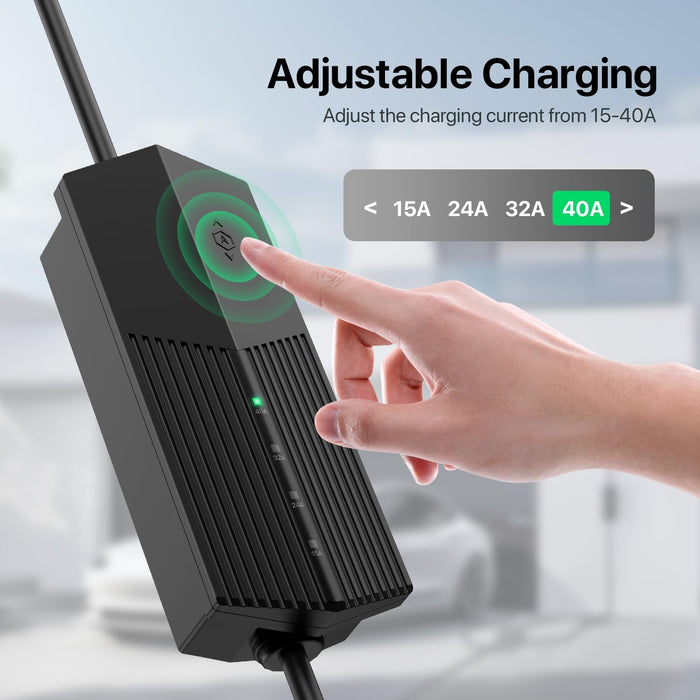 40 Amp Tesla, Kia, Hyundai EV Charger – NACS Connector | 30ft - 40ft - 50ft Cord | Level 2 Portable EV Charger (NEMA 14-50 / 10-50 / 6-50)