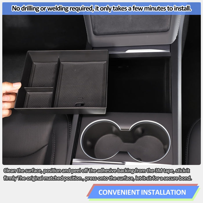 Tesla Model 3 Highland 2024 Center Console Organizer - Armrest Storage Box & Privacy Divider, ABS