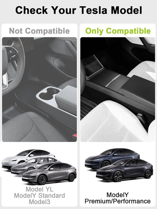 Foronetry 10-Piece Center Console Organizer for 2025-2026 Tesla Model Y Juniper Premium & Performance Black