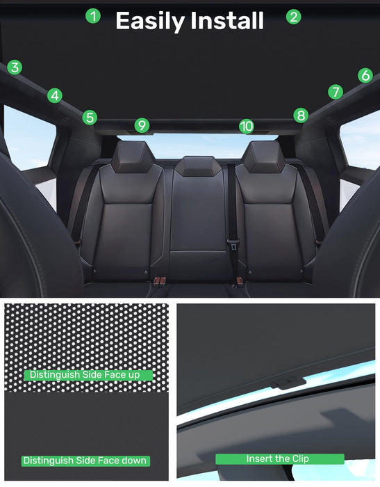 Tesla Cybertruck Roof Sun Shade - No Gaps, No Sag, Foldable Heat Insulation & Privacy Protection