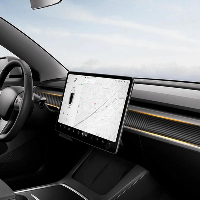 Dashboard cover and door trim set for Tesla Model Y and Model 3