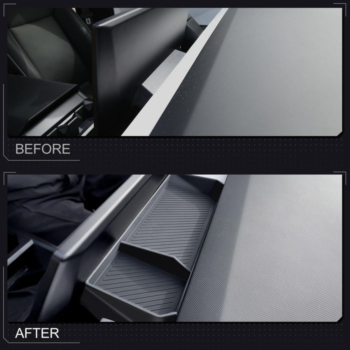 Tesla Cybertruck 2024 Center Console Organizer - Behind Screen Storage Box & Hidden Dashboard Tray (ABS)