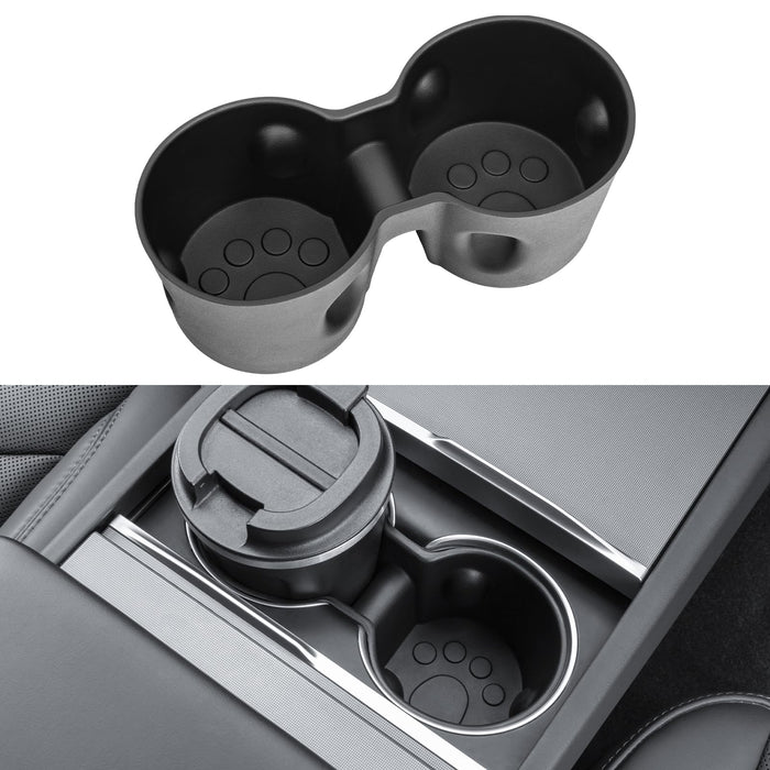 Tesla Model 3 Highland 2021-2024 Cup Holder Insert - TPE Center Console Drink Holder, Black (2024-2025)