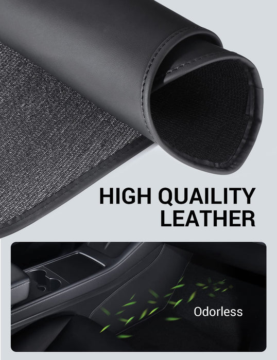 Center Console Side Anti-Kick Mats Waterproof & Dust Resistant Protector Cover Leather Pad | Tesla Model Y 2020 - 2024