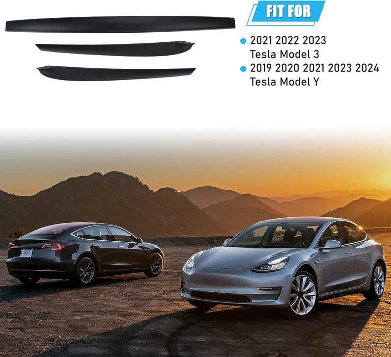 Dashboard cover and door trim set for Tesla Model Y and Model 3