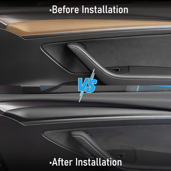 Dashboard cover and door trim set for Tesla Model Y and Model 3