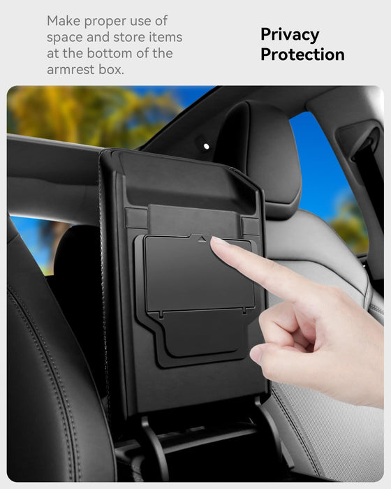 Center Console Organizer Set for Tesla Model Y Juniper 2025-2026 | Tesla Model 3 Highland 2024-2026 | Smooth Sliding Wear-Resistant Storage Tray Set | Easy-Clean Interior Accessory | 4PCS Black