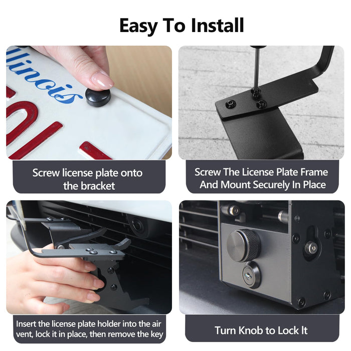 Lockable Front License Plate Holder for Tesla Model Y Juniper 2026+ | No-Drill Anti-Theft Aluminum Mount | No Adhesives | Tesla Model Y Accessory