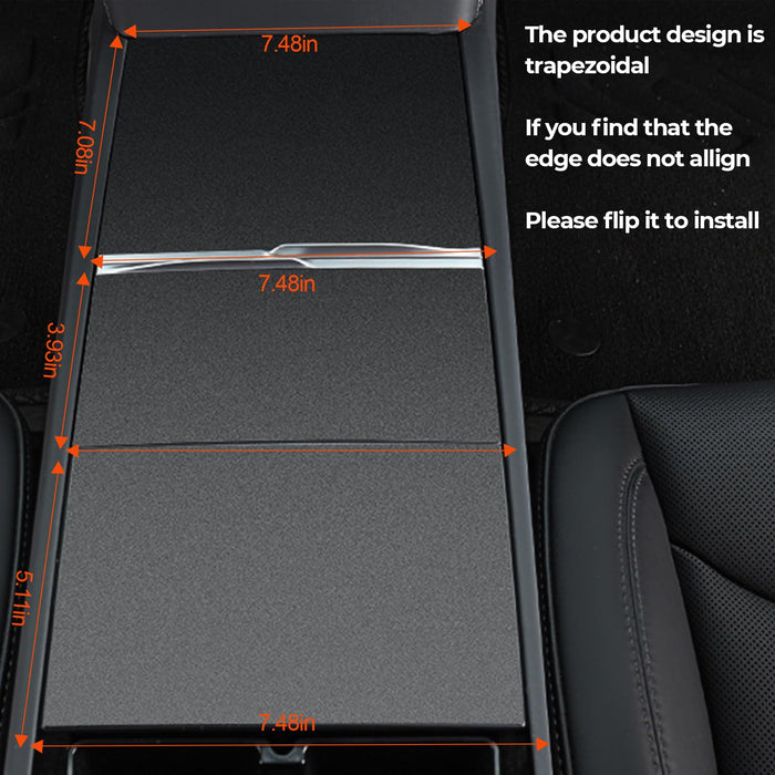 Tesla Model 3 Highland 2024 Center Console Wrap - Matte Black PVC Cover Interior Decoration Kit