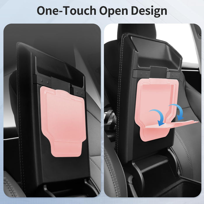 Tesla Model 3 Highland 2024-2025 Center Console Organizer Tray - Hidden Armrest Box & Cup Holder, Matte Black