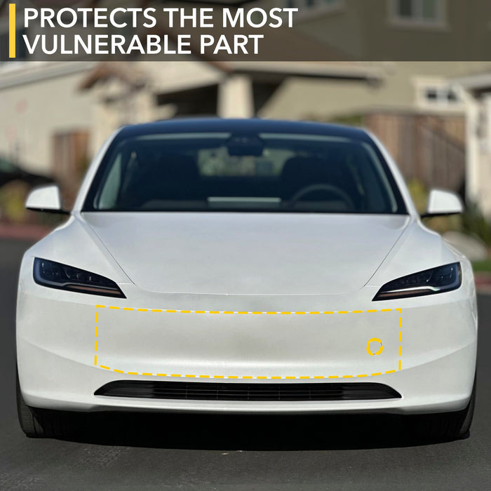 Tesla Model 3 Highland 2024-2025 Mini Bumper PPF - Clear Self-Healing Scratch Protection Overlay