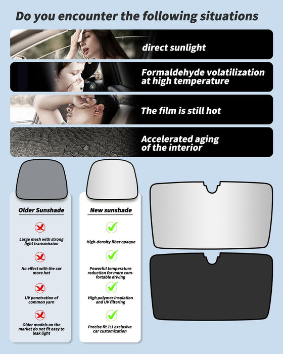 Windshield Sunshade | UV & Heat Blocking Reversible Cover for Tesla Model X 2015-2022
