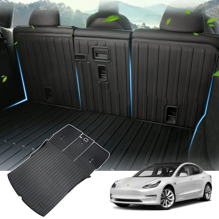 Cargo Mat Liner Back Seat Protector All Weather Protection Black, 5 Seater (Not for 7 Seat) | 2020-2024 Tesla Model Y