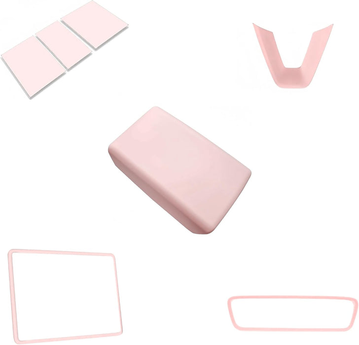 Center Console Cover 5-Piece Set | Pink Interior Accessories for Tesla Model 3 Highland & Model Y Juniper