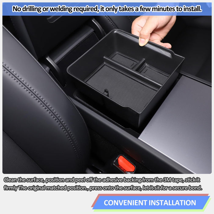 Tesla Model 3 Highland 2024 Center Console Organizer - Armrest Storage Box & Privacy Divider, ABS