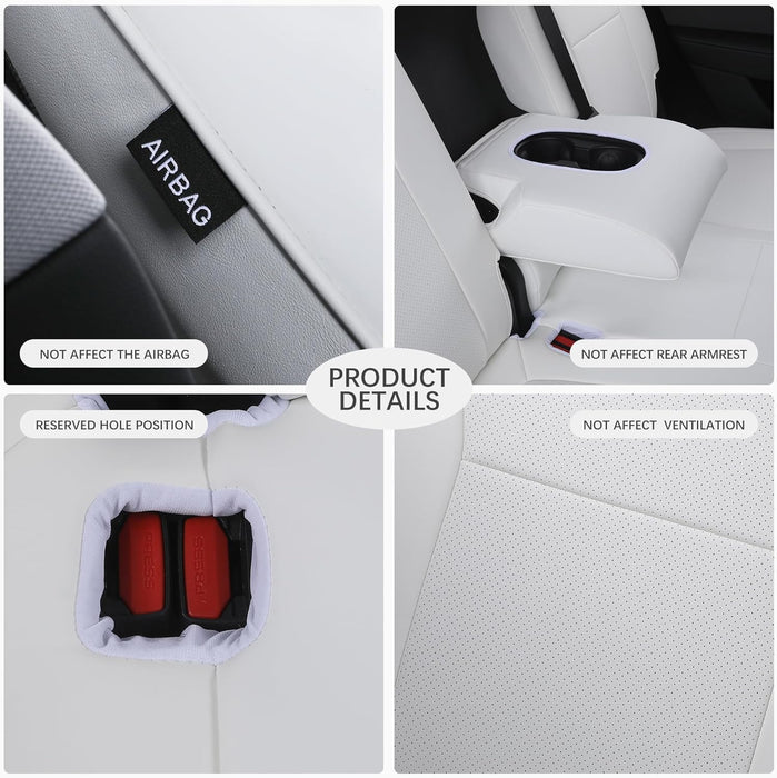 SUIYIO Custom Fit Nappa Leather Seat Covers for 2025-2026 Tesla Model Y Juniper 5-Seater