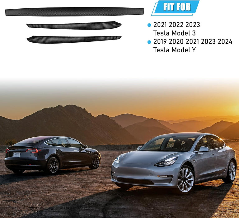 Dashboard cover and door trim set for Tesla Model Y and Model 3