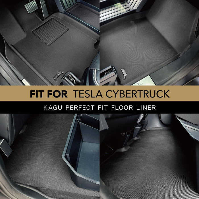 3D MAXpider Floor Mat Set - Custom Fit for Tesla Cybertruck 2024-2025 (Black, Front & Rear Rows) Kagu & Elitect