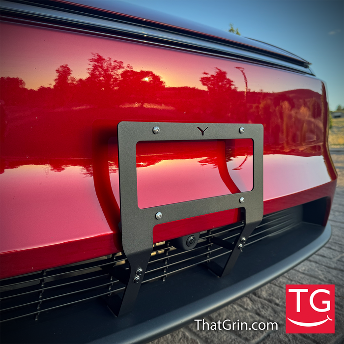 Slipstream Bracket® v.2 by ThatGrin | No-Drill Front License Plate Mount for 2026+ Tesla Model Y Premium & Model Y L Premium