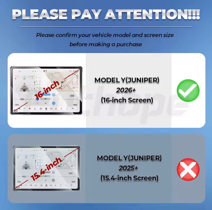 Protector de pantalla mate para Tesla Model Y Juniper 2025-2026 y Model 3 Highland 2024-2025 (paquete de 2) de 15,4" delantero y trasero, vidrio templado 9H+, antirreflejos y antihuellas. 
