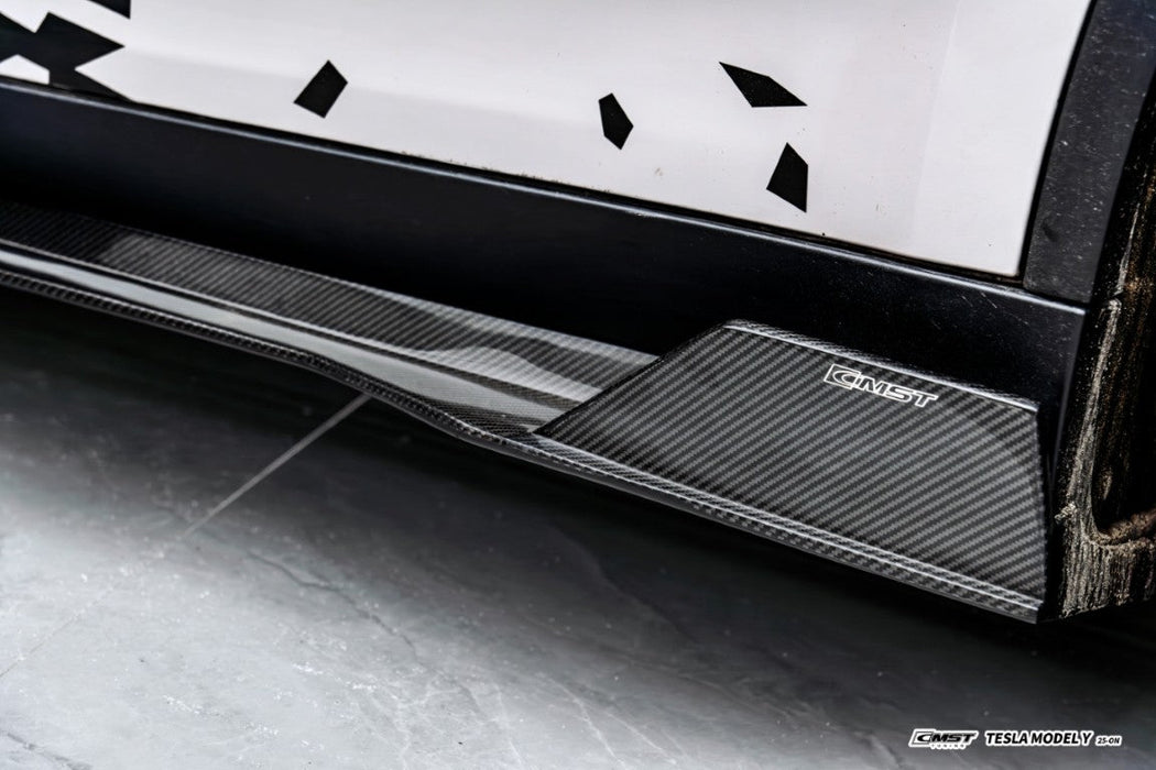 Faldones laterales CMST Tuning V1 para Tesla Model Y Juniper 2026-ON en fibra de carbono/FRP